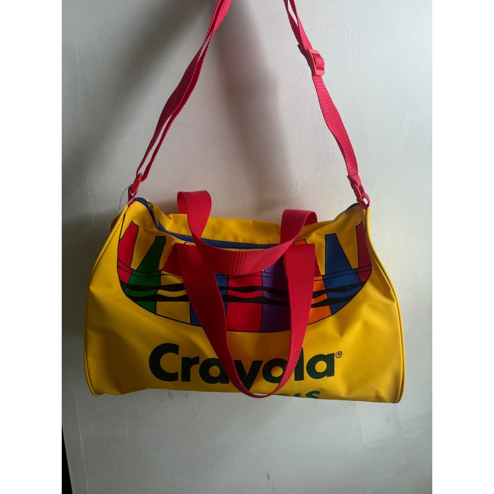 Vintage Crayola Carryalong Bag by Aetna NOS New With Tags Yellow Rainbow School